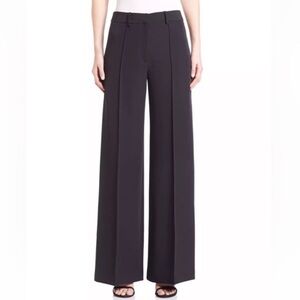 Milly • Hayden Pintuck Wide Leg Black Trouser Pants in Black
